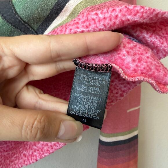 Aviator Nation Serape Bolt Stitch Crop Sweatshirt in Pink Size M - Picture 6 of 7